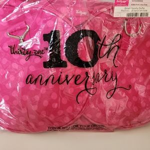 Thirty-One Pink Polka Dot Small Duffle